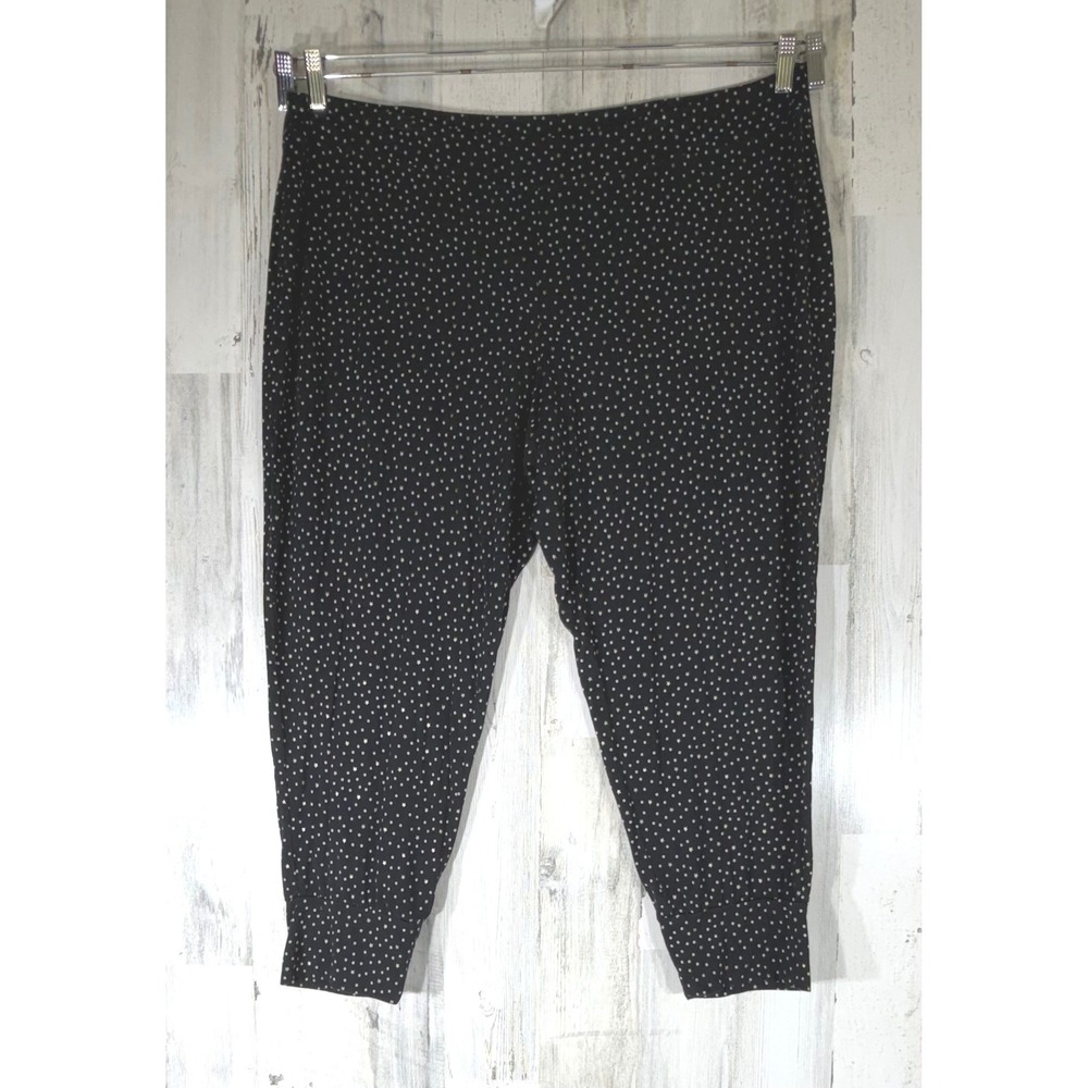 Soma Pajama Pants XXL Black Star Polka Dot Tapered Jogger Sleepwear Celestial